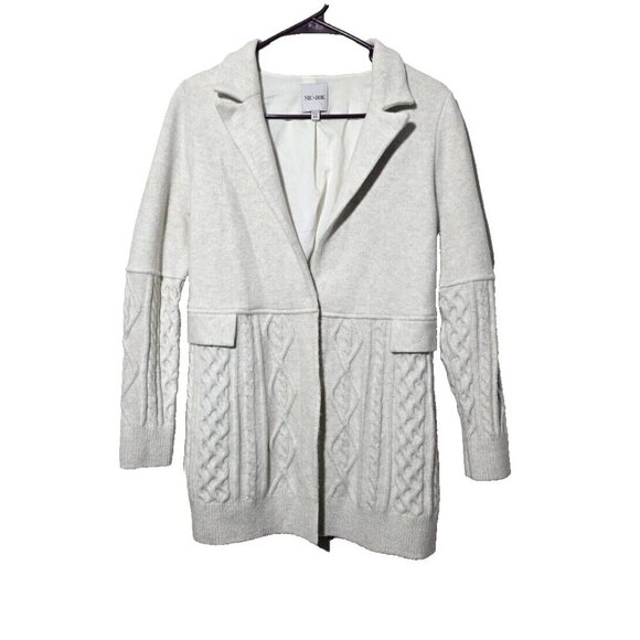 Nic + Zoe Cardigan Sz PS Oatmeal Cable Knit Fisherman Soft Comfort Layer Nordic - Picture 1 of 11